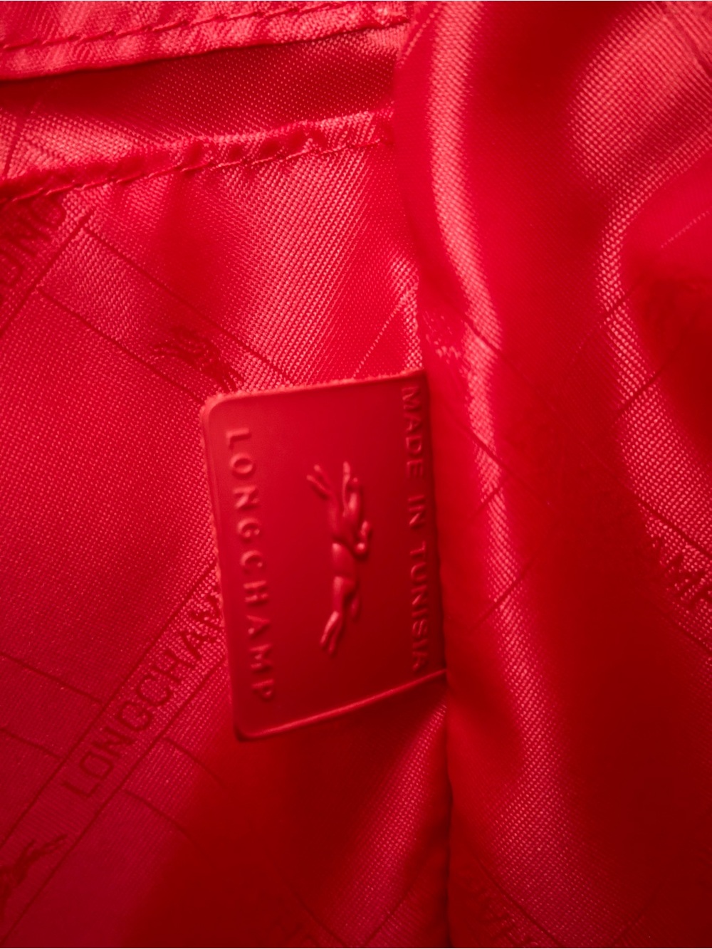 NWOT Longchamp Le Pliage Cuir bag in a croc-embossed orange leather - Picture 9 of 10